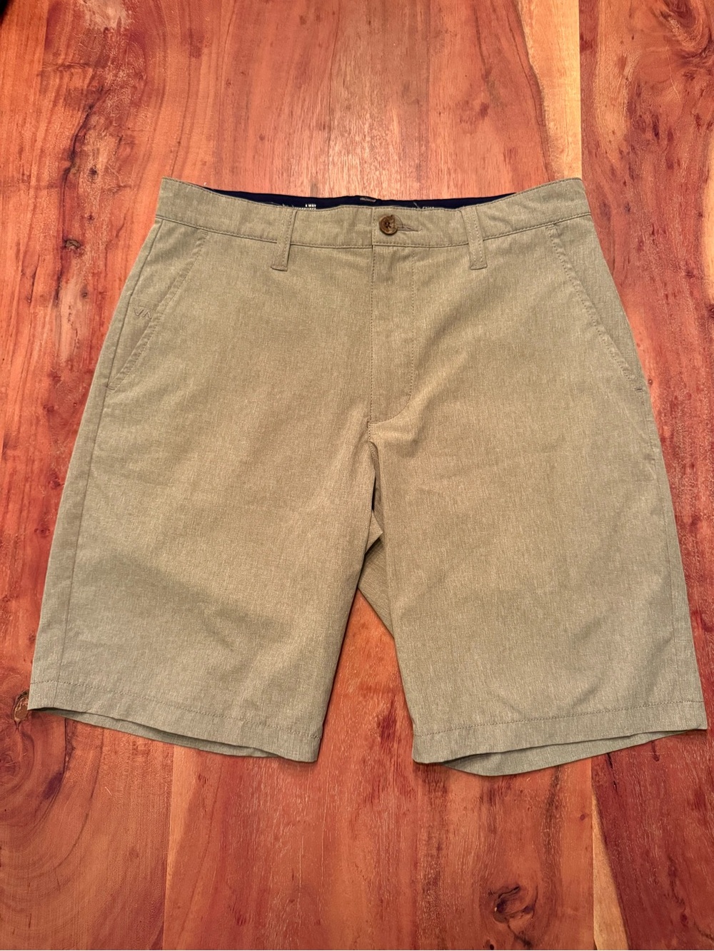 RVCA Men's Flat Front Chino Shorts - Olive Green